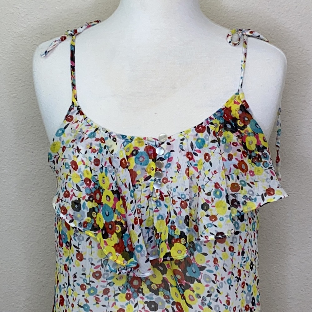 XXI Summer Top Floral Print Spaghetti Straps Small